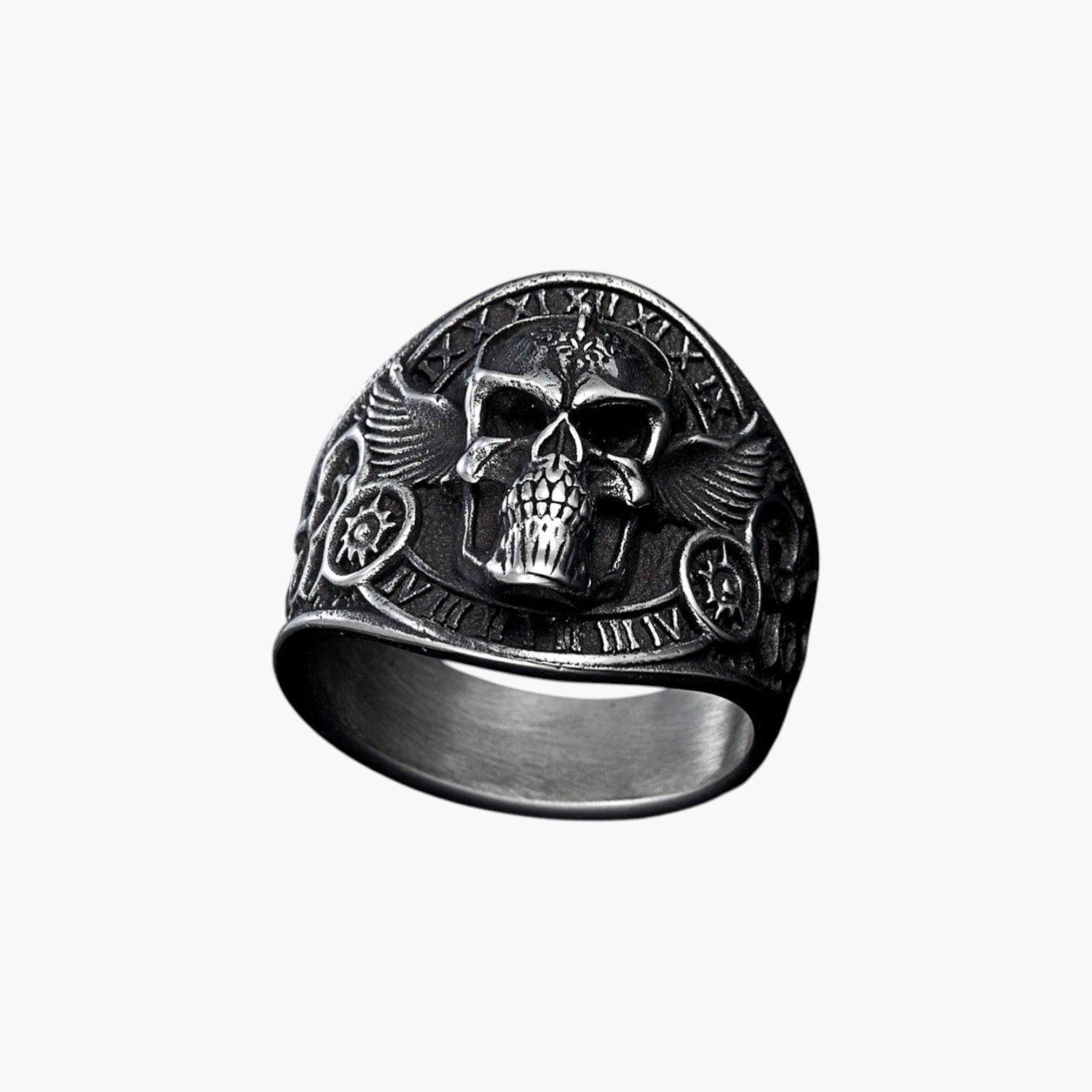 Anel Skull em Aço Inoxidável 316L