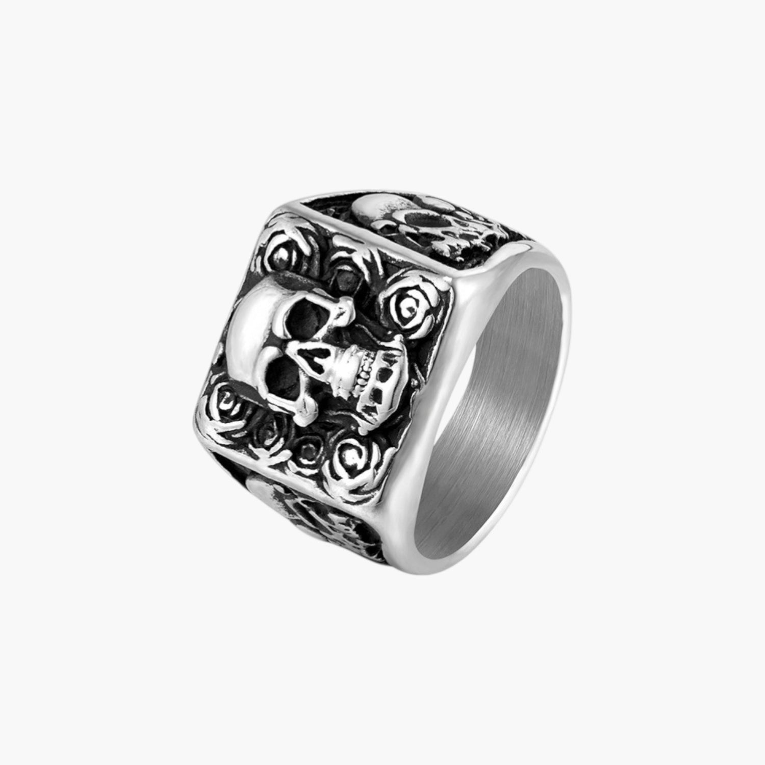 Anel Skull em Aço Inoxidável 316L