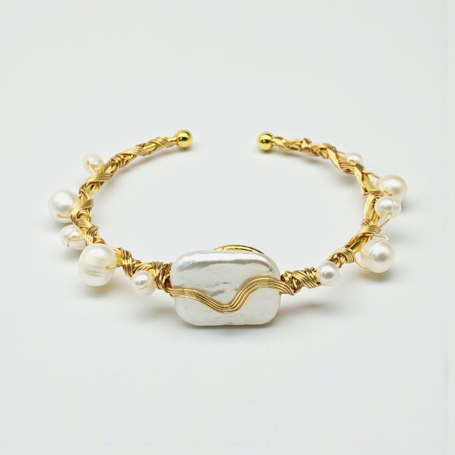 Pulseira Pérola Barroca em Aço Inoxidável