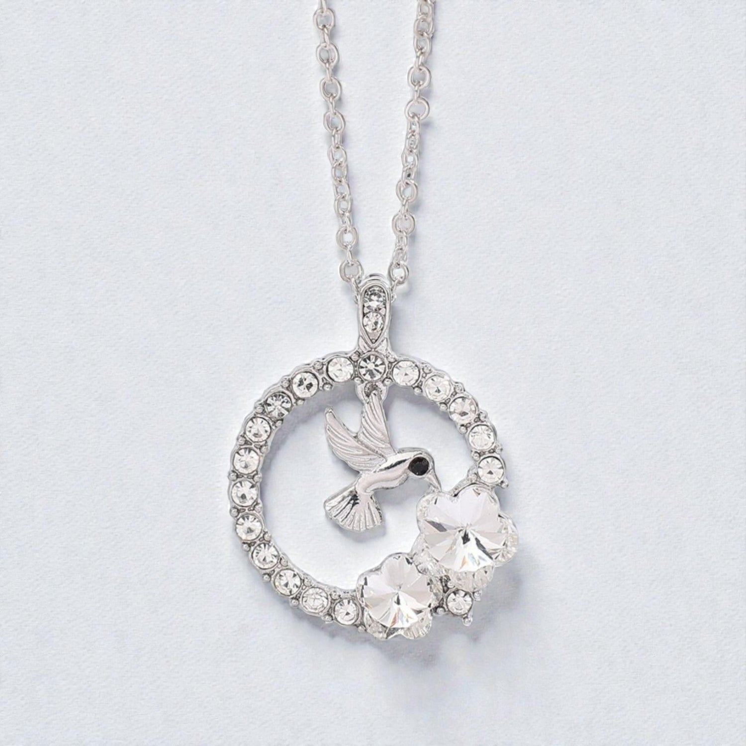 Colar Flor de Colibri com Zircónias