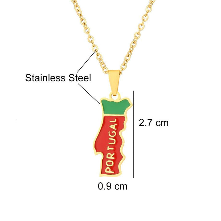 Colar Portugal em Aço Inoxidável