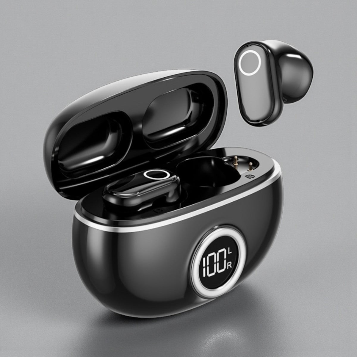 Auriculares Bluetooth Semi-In-Ear com Som Hi-Res, Display Digital e Autonomia Prolongada