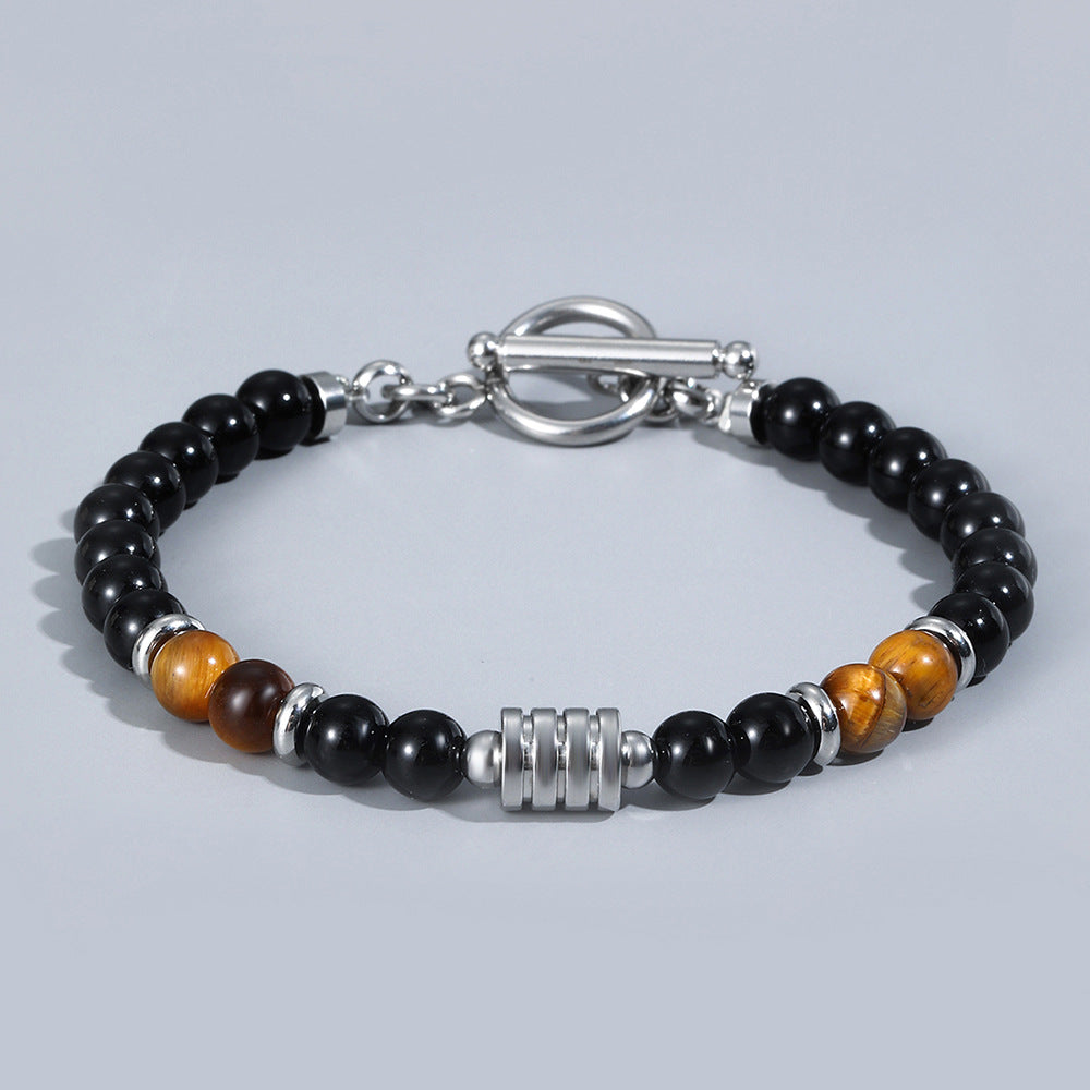 Stainless Steel and Natural Stone Bracelet