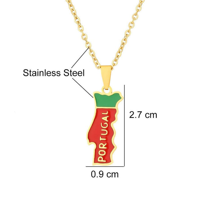 Colar Portugal em Aço Inoxidável