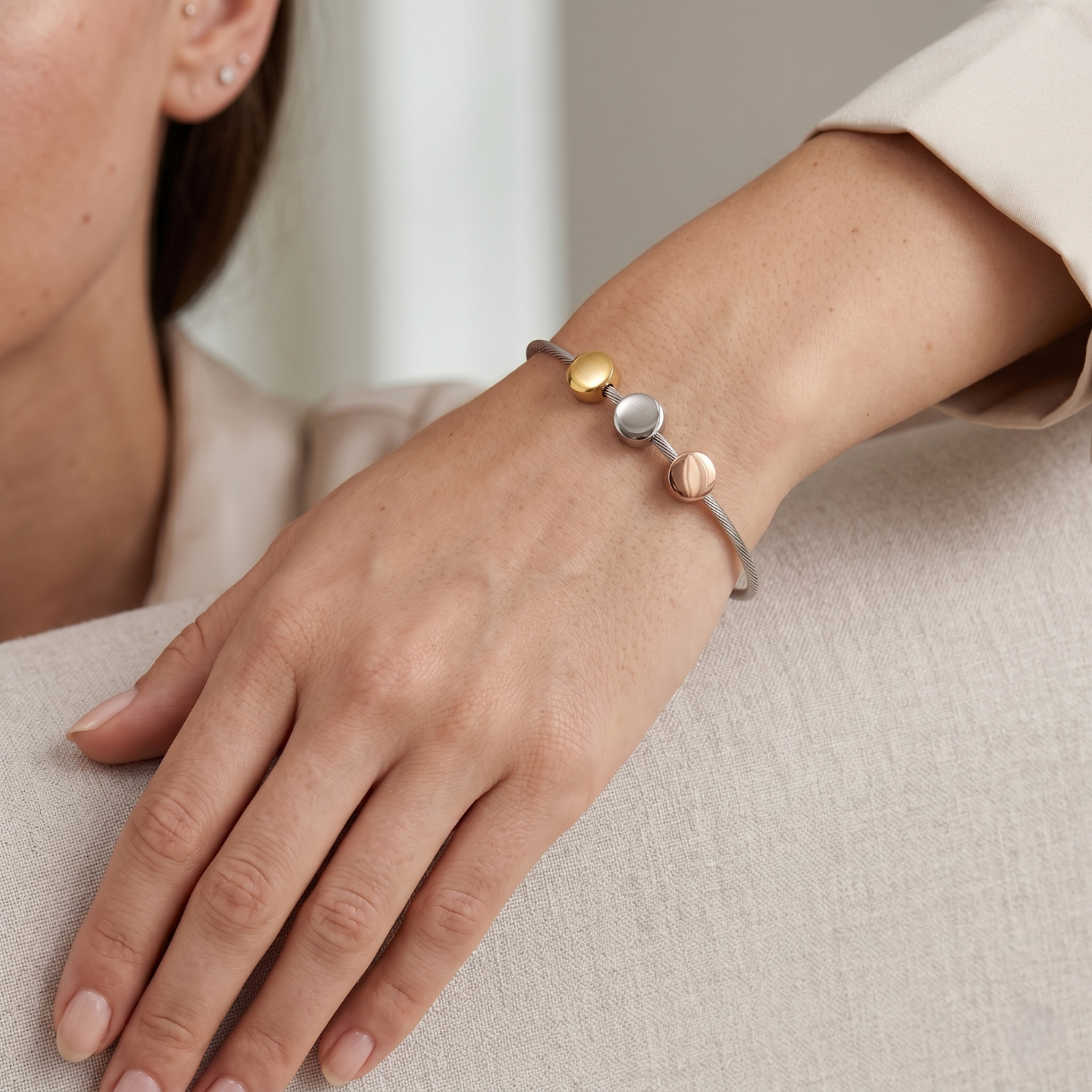 Pulseira Retro em Aço Inoxidável