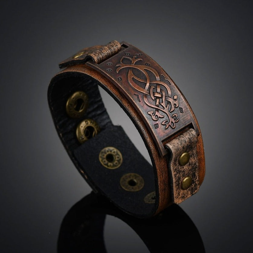 Pulseira de Couro Vintage