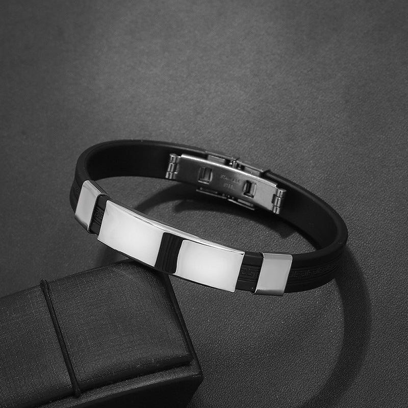 Pulseira em Silicone e Aço Inoxidável