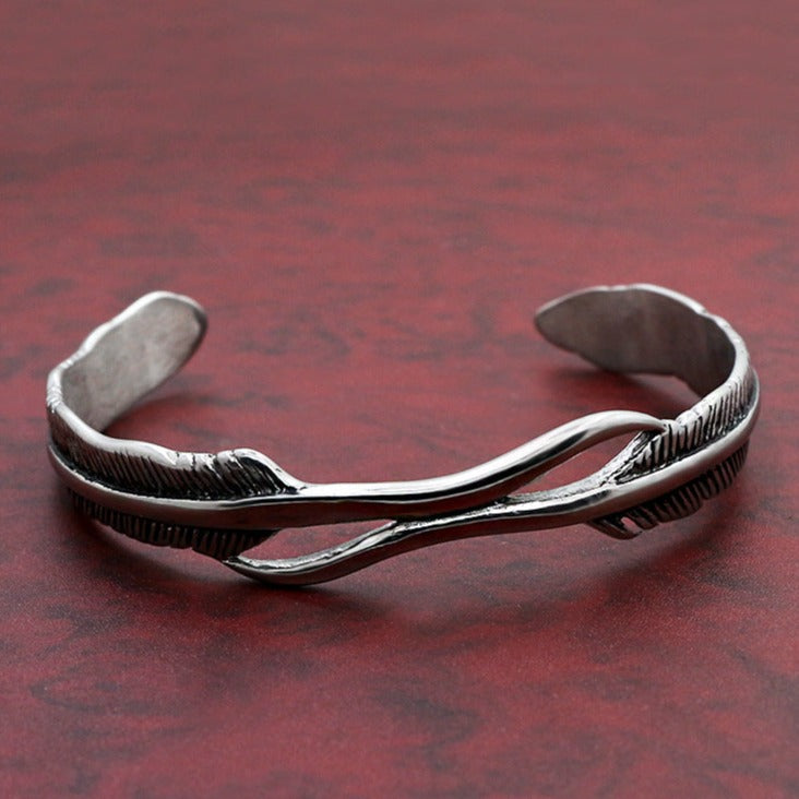 Pulseira Pena em Aço Titânio