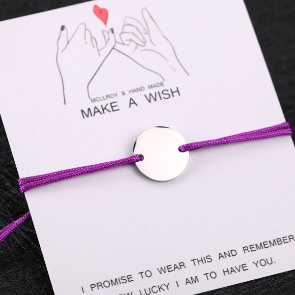 Pulseira Make a Wish Personalizada em Aço Inoxidável