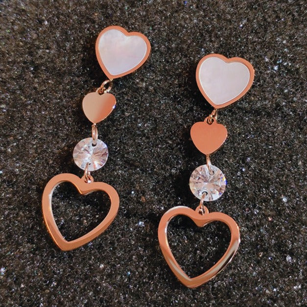 Brincos Heart em Aço Inoxidável 316L