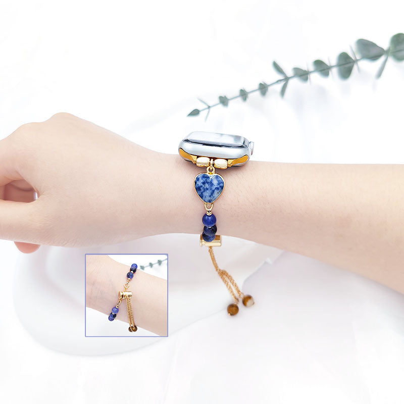 Bracelete em Pedra Natural e Aço Inoxidável para Apple Watch
