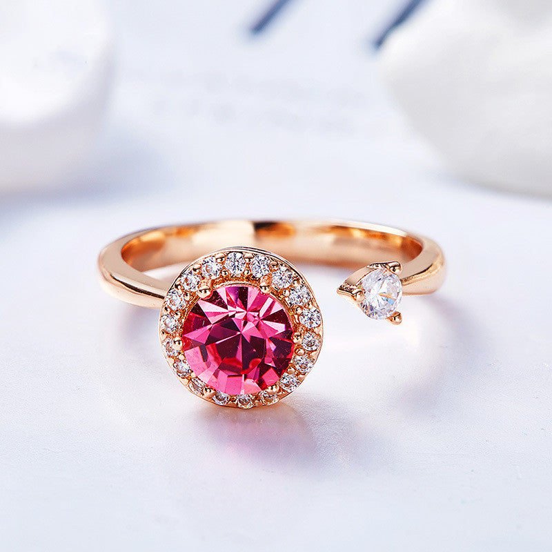 Anel Rotativo com Cristal Swarovski