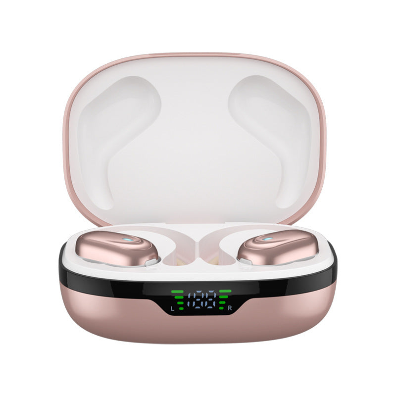 Auriculares Open-Ear Clip com Caixa de Carregamento Inteligente e Ecrã Digital