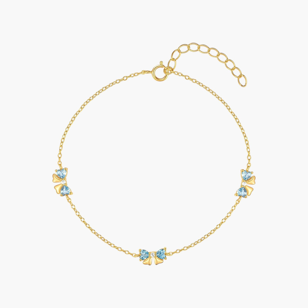 Pulseira Lacinhos com Zircónias Azuis em Prata de Lei 925