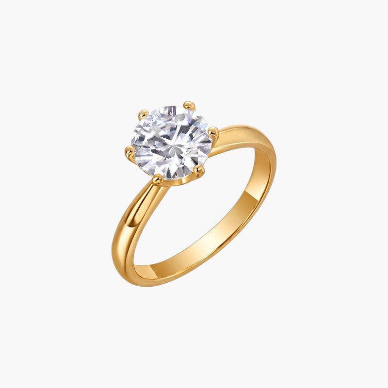 Anel Solitário em Prata de Lei 925 com Moissanite