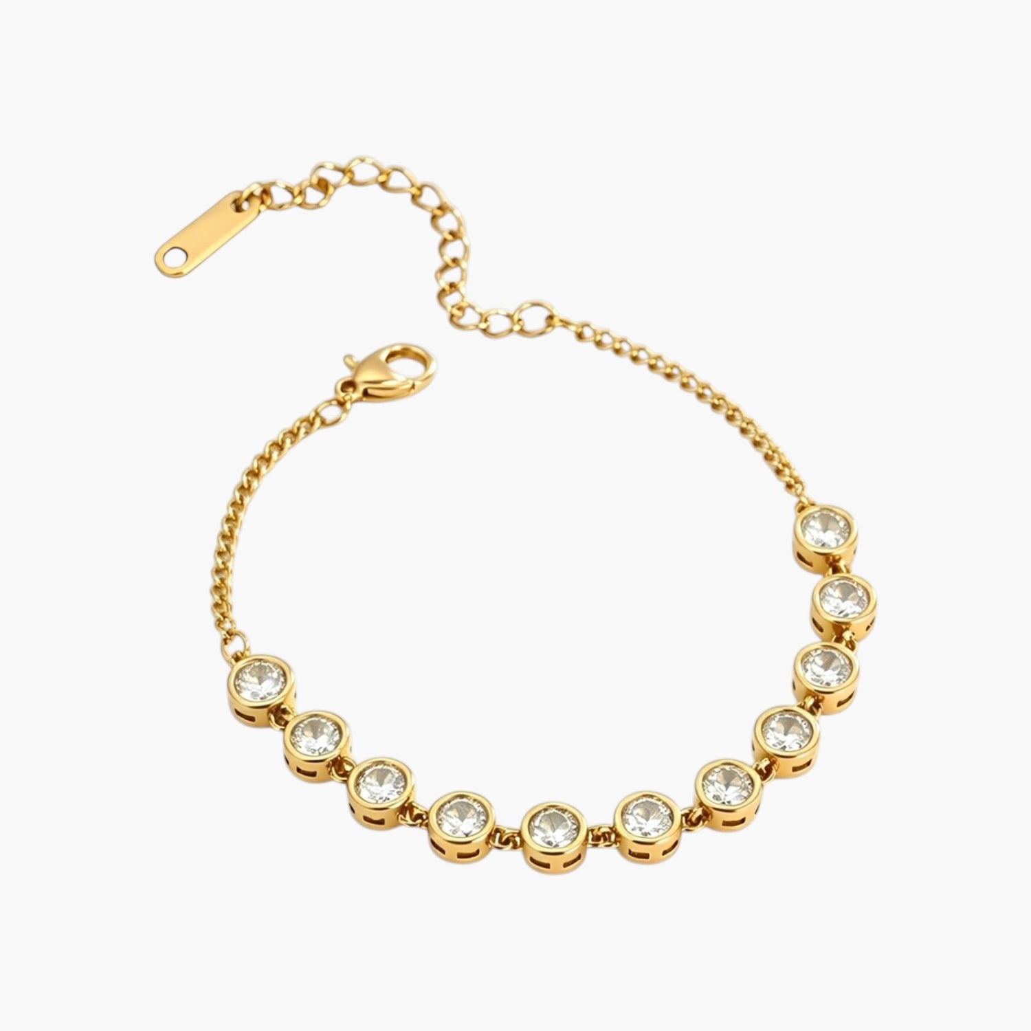Pulseira Crystal Line em Aço Inoxidável