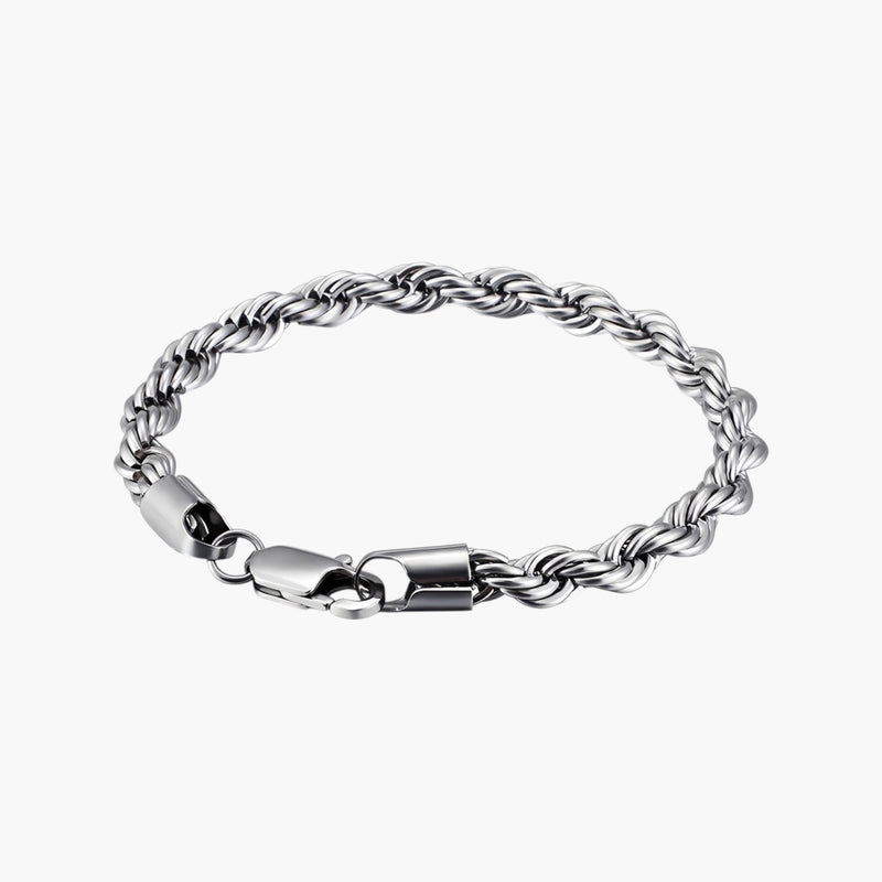 Pulseira Corrente Torcida em Aço Inoxidável 316L