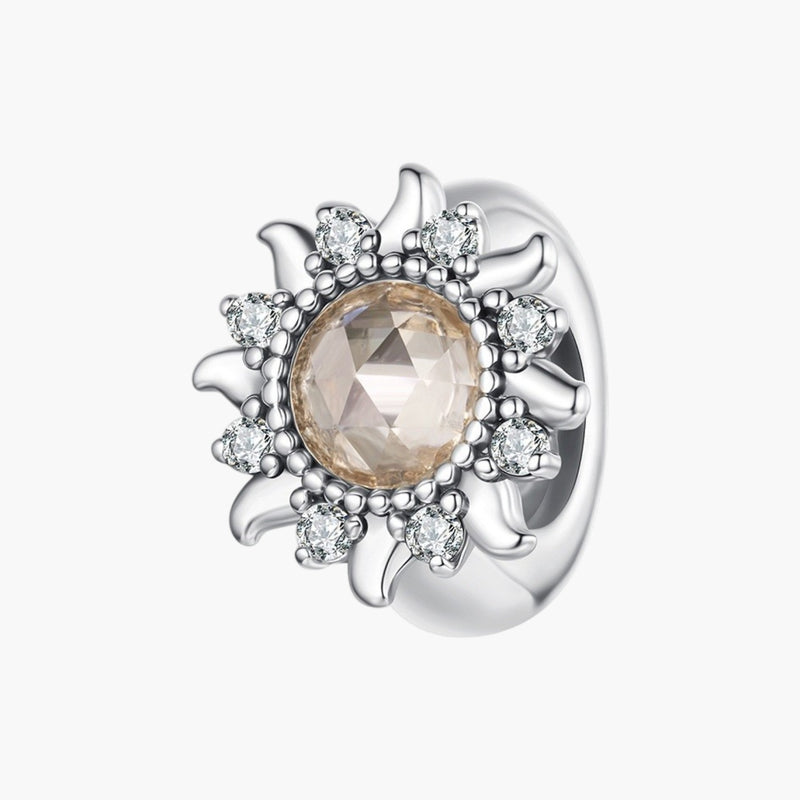 Charm Girassol em Prata de Lei 925 com Zircónias