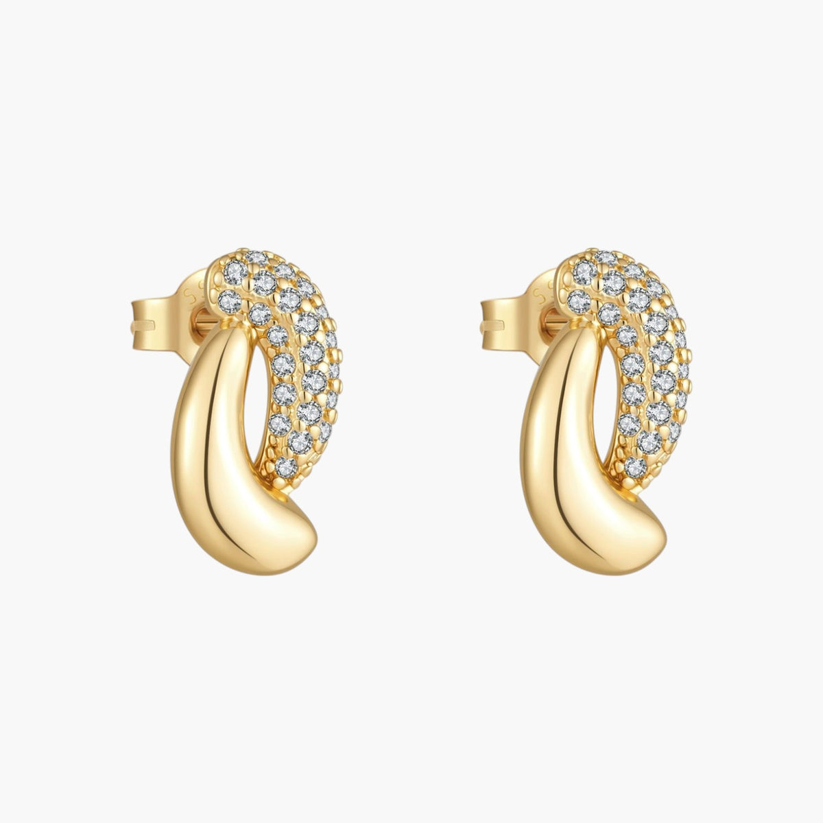 Braided Teardrop Earrings with Zirconia
