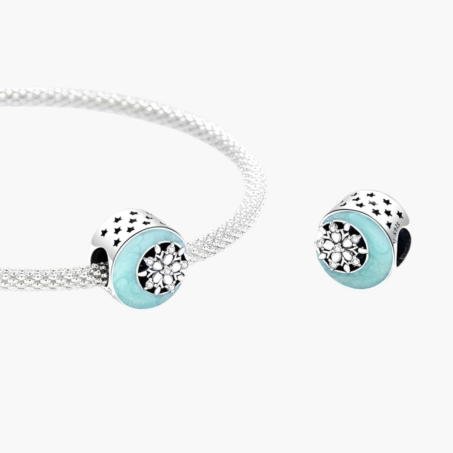 Charm Snow Moon Night em Prata de Lei 925
