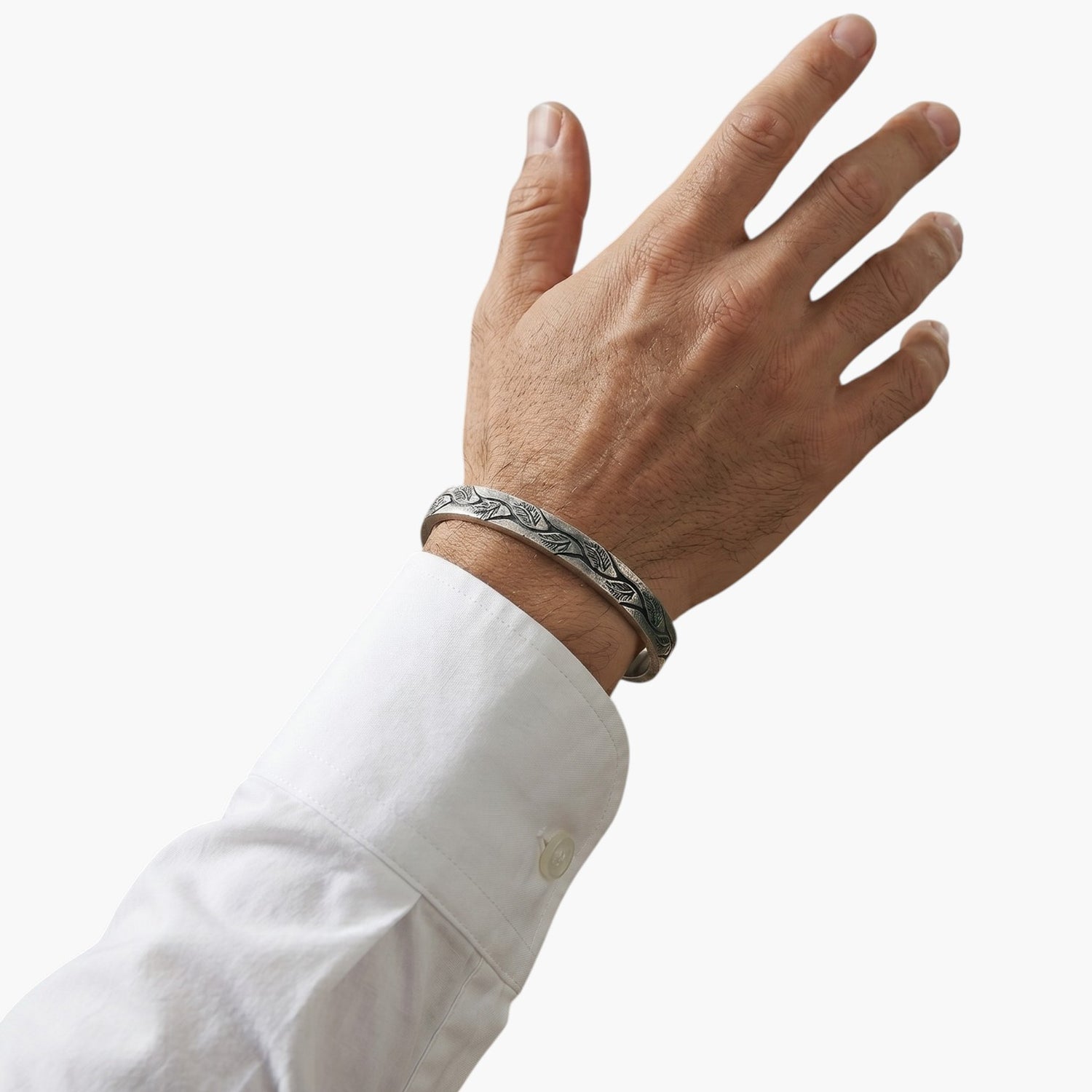 Pulseira Tribal Gravada em Aço Inoxidável 316L