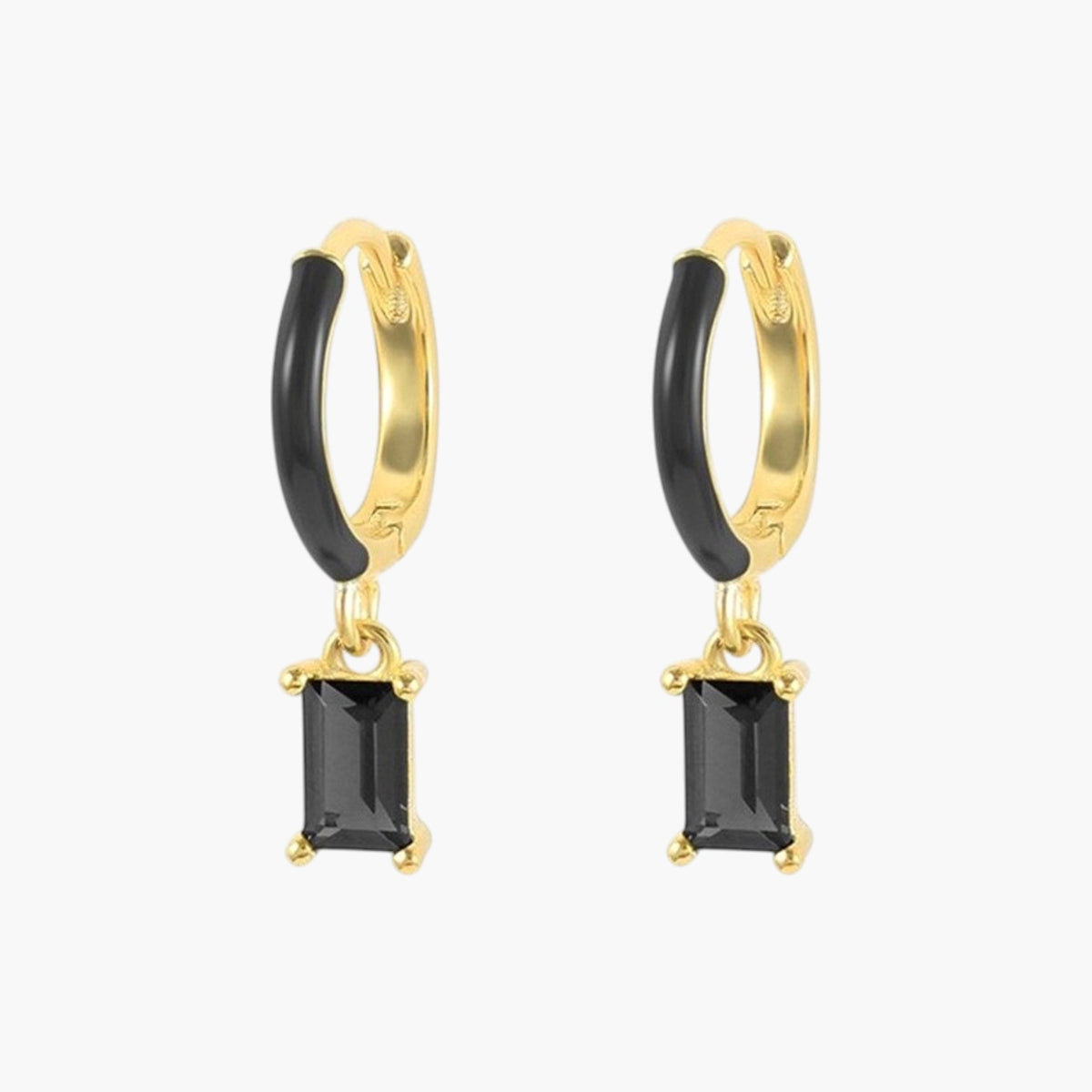 Brincos Argola com Pendentes e Zircónias