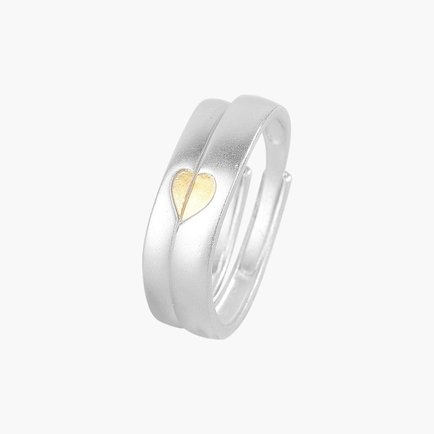 Conjunto de Anéis de Casal em Prata Fina 999
