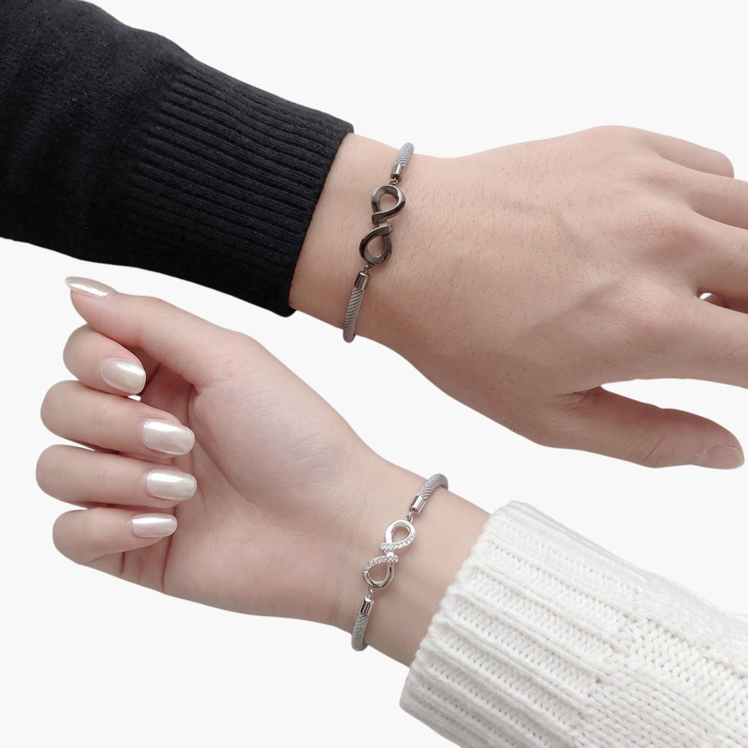 Pulseira Infinito de Casal em Prata de Lei 925