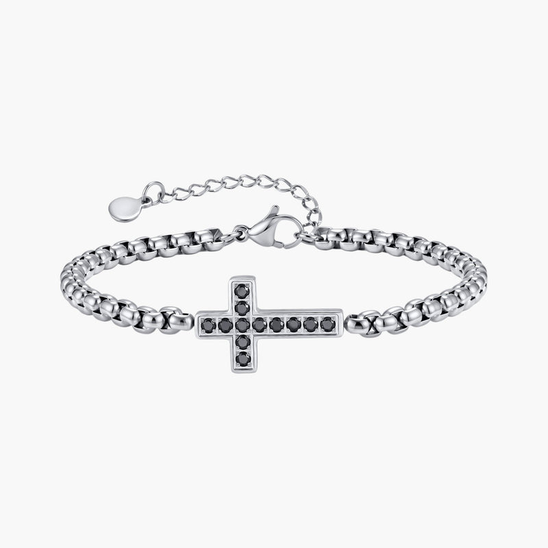 Pulseira Cruz em Aço Inoxidável