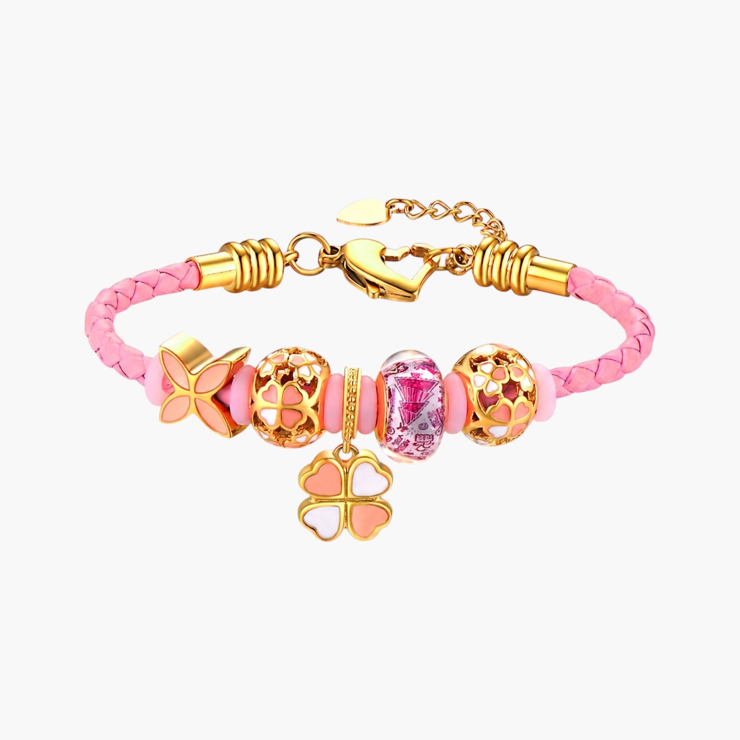 Pulseira Elegante Trevo & Coração