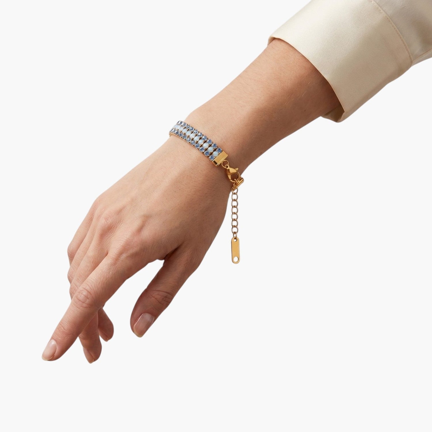 Pulseira Glamour em Aço Inoxidável 316L com Cristais