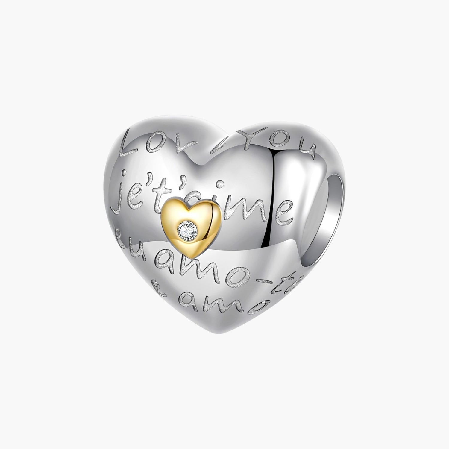 Charm Heart em Prata de Lei 925