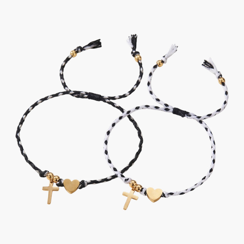 Conjunto de Pulseiras de Corda Entrançada
