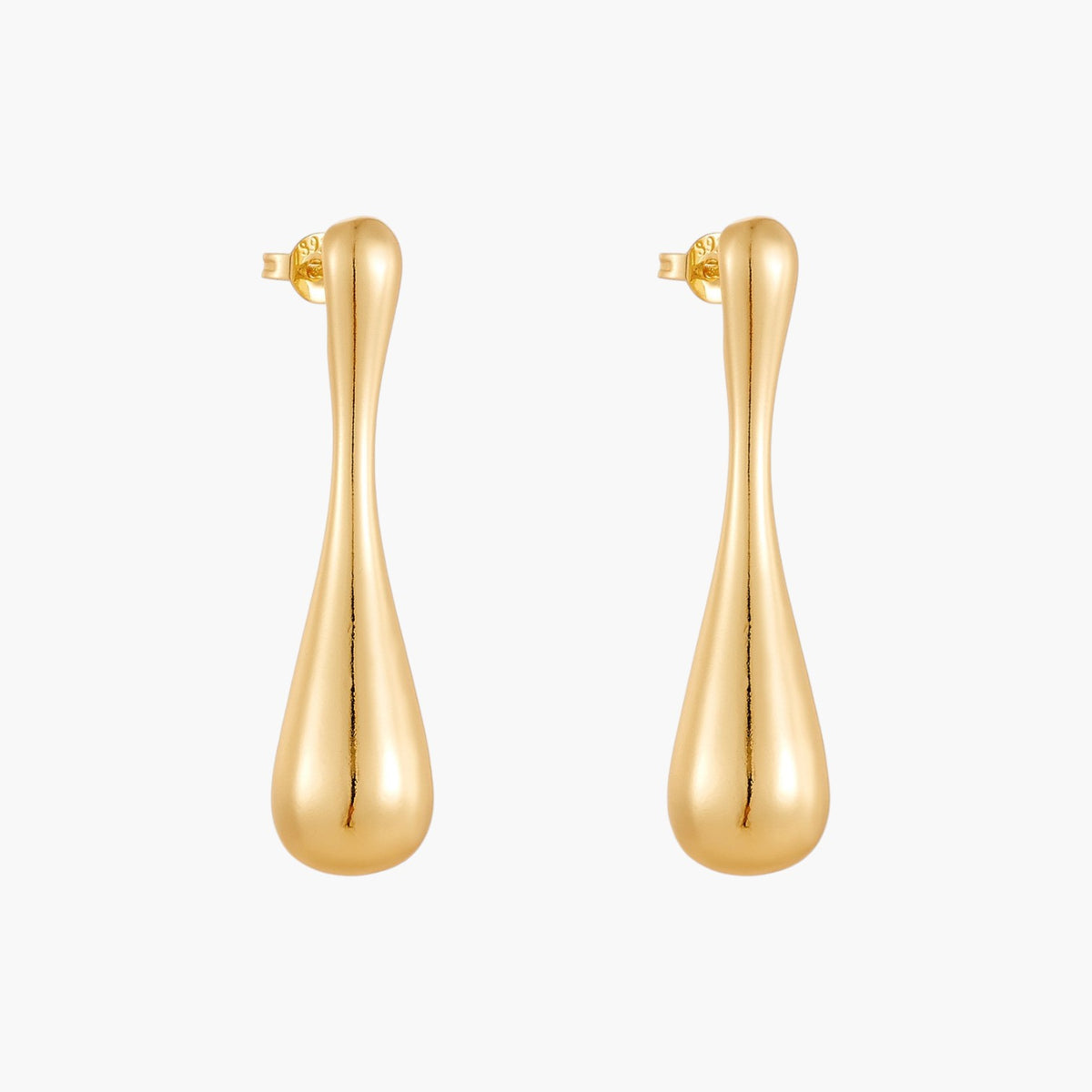 Gold-Tone Elongated Teardrop Earrings