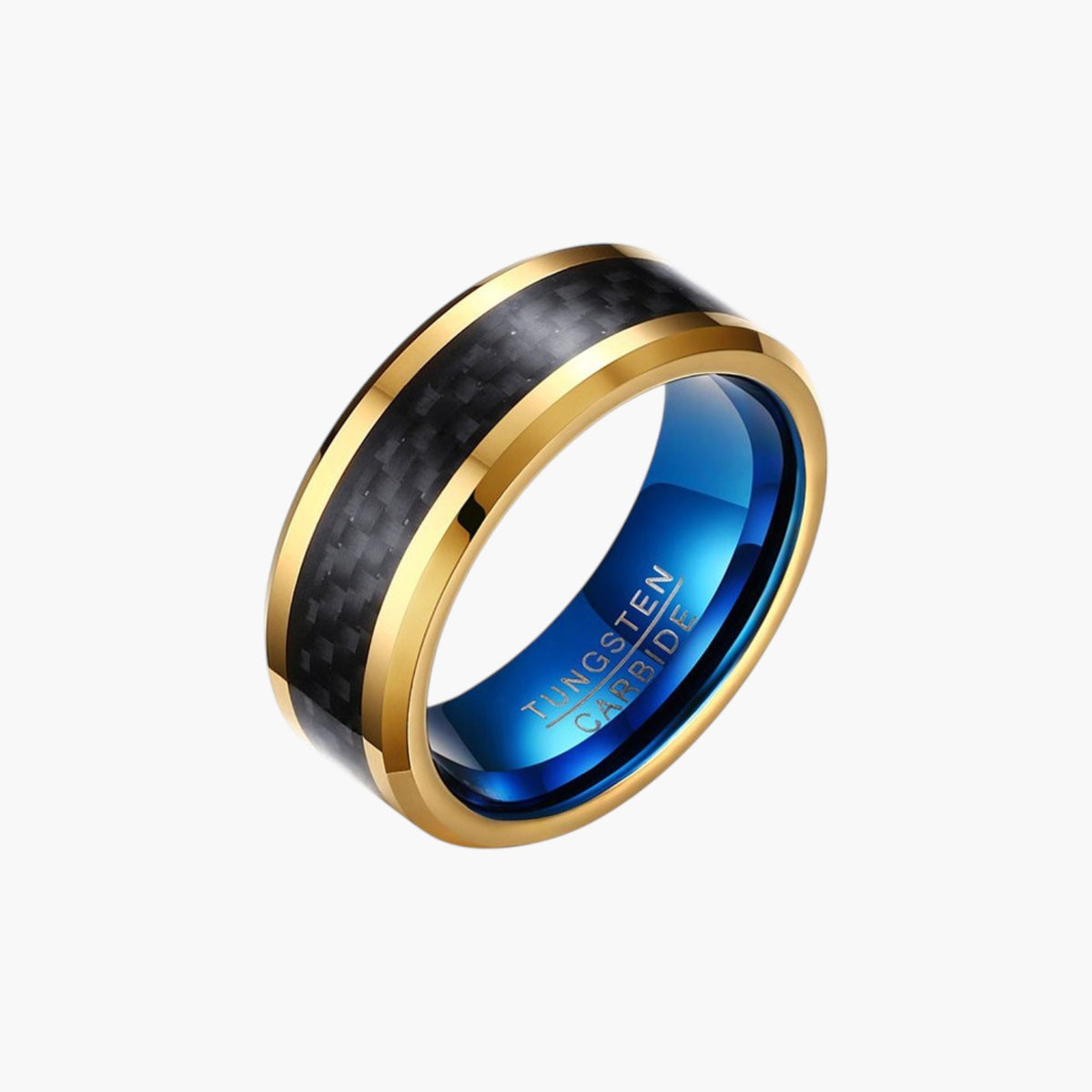 Gold Tungsten Ring with Carbon Fiber