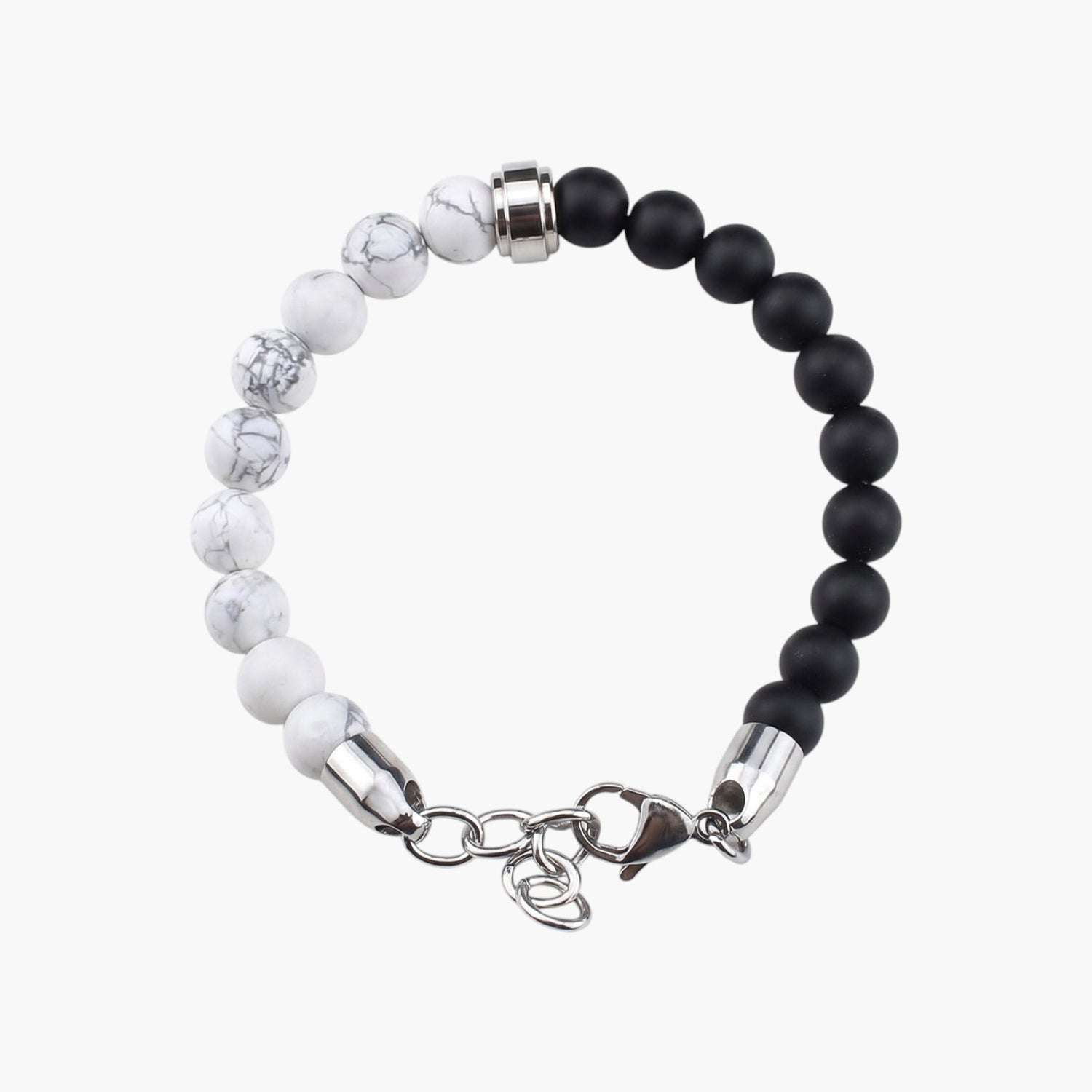 Pulseira em Pedra Natural e Aço Inoxidável