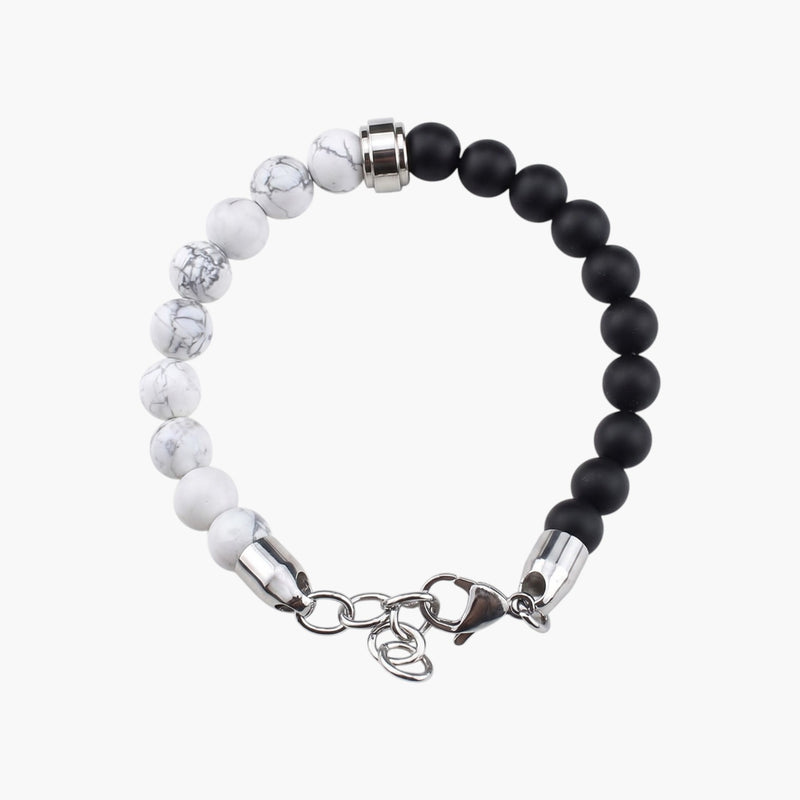 Pulseira em Pedra Natural e Aço Inoxidável