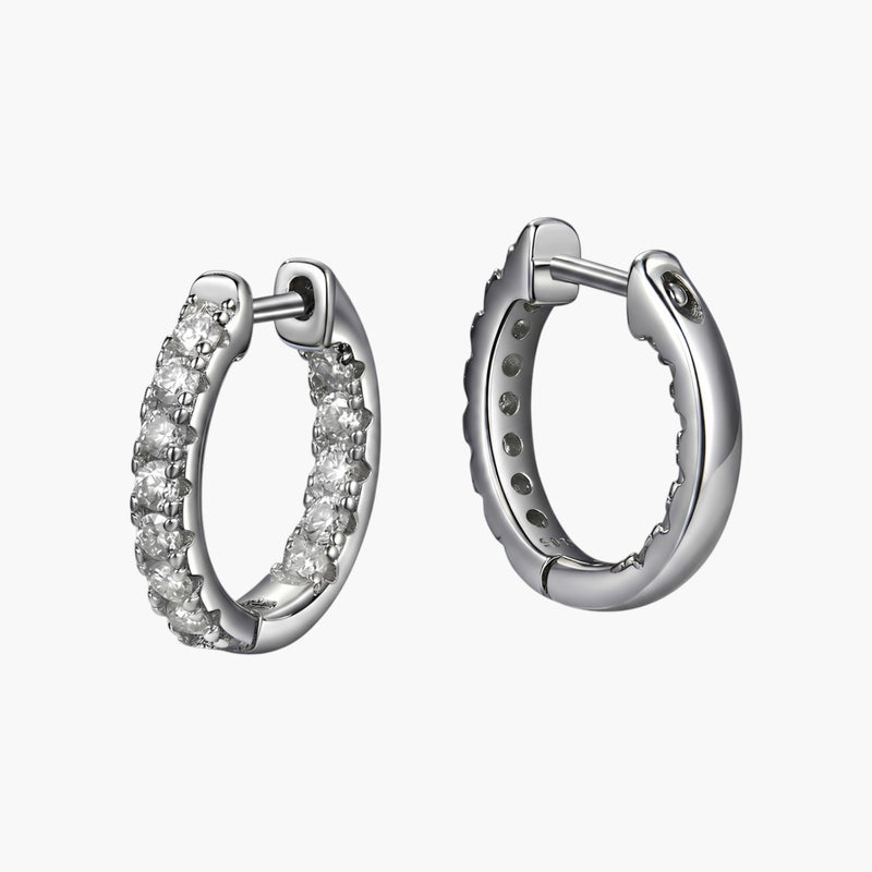 Brincos de Argola em Prata de Lei 925 com Moissanite