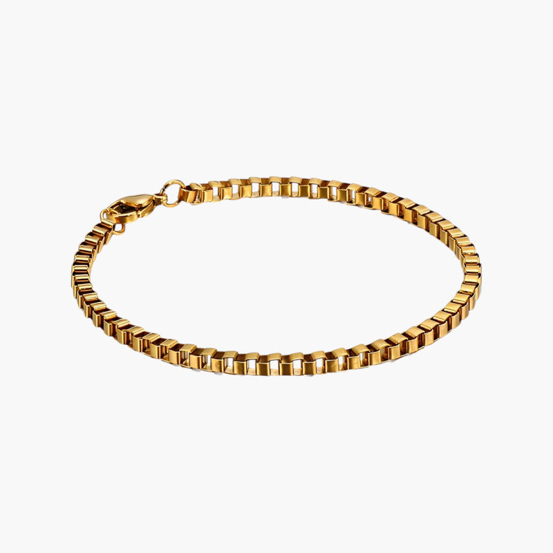 Pulseira Corrente Box em Aço Inoxidável 316L