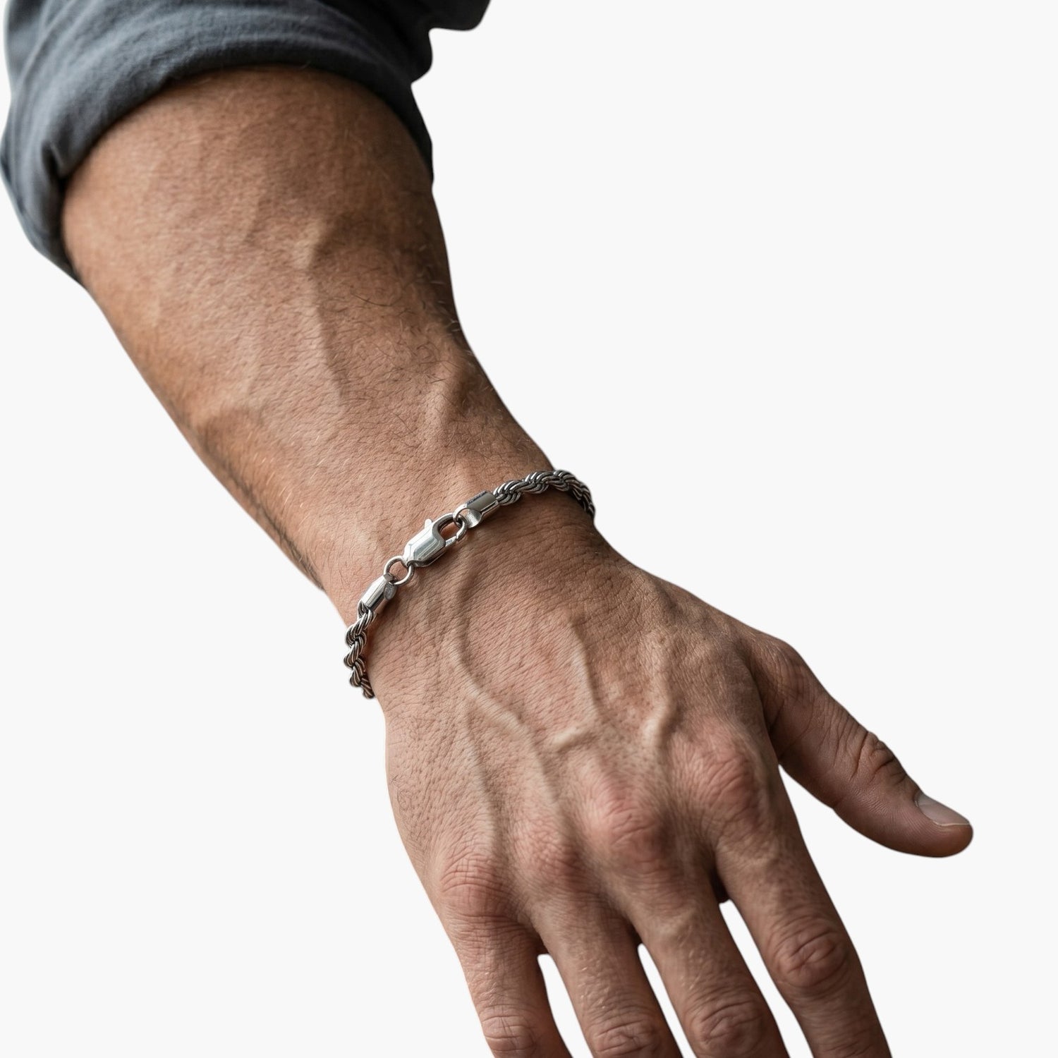 Pulseira Corrente Torcida em Aço Inoxidável 316L