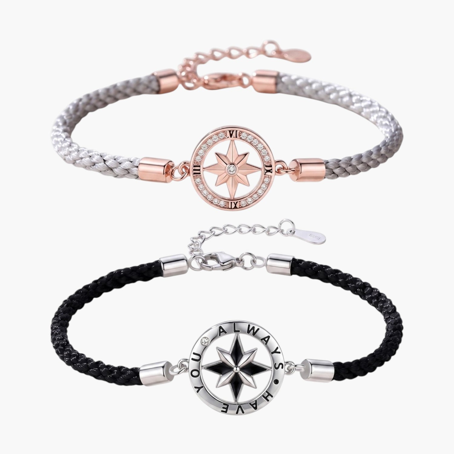 Pulseira de Casal com Estrela de Oito Pontas