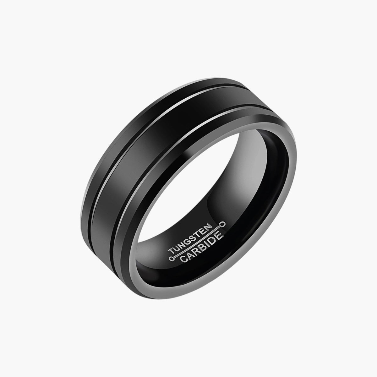 Tungsten Ring with Double Groove