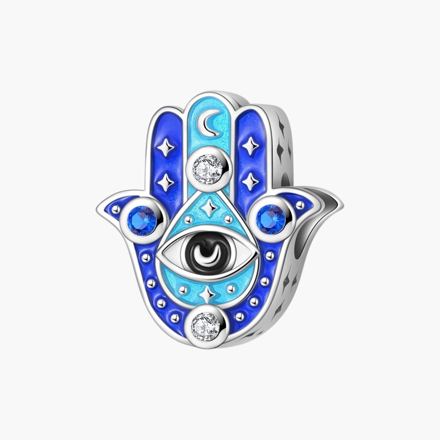 Charm Mão de Fátima com Olho Turco e Zircónias