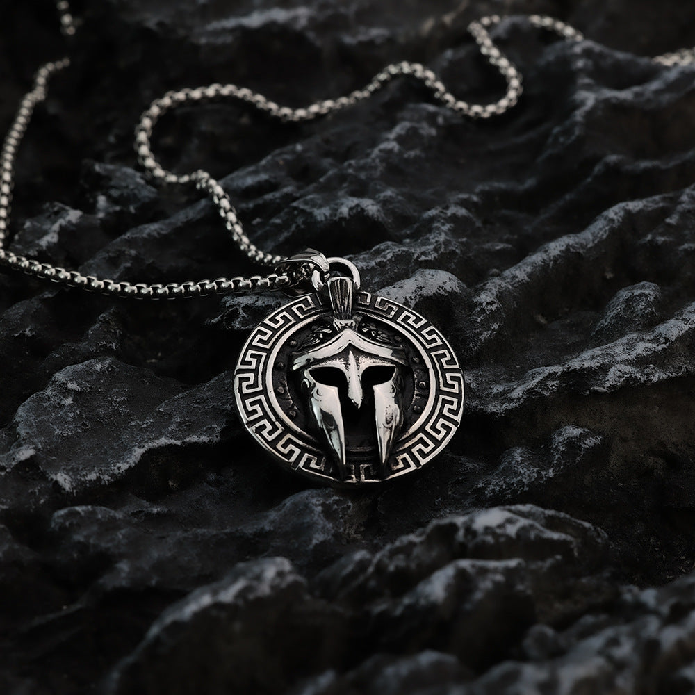 Colar Spartan Mask em Aço Inoxidável