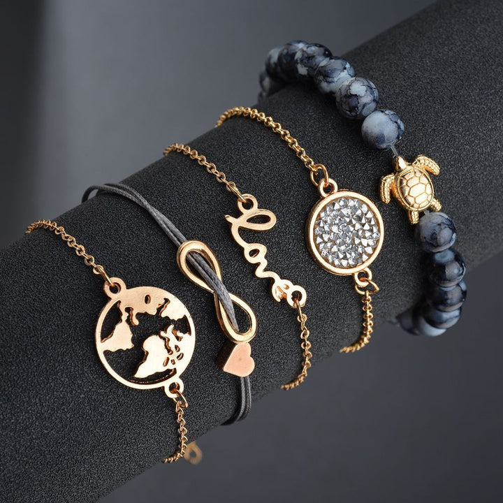 Conjunto de 5 Pulseiras Vintage