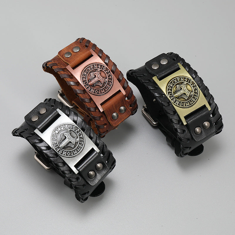 Pulseira de Couro Vintage