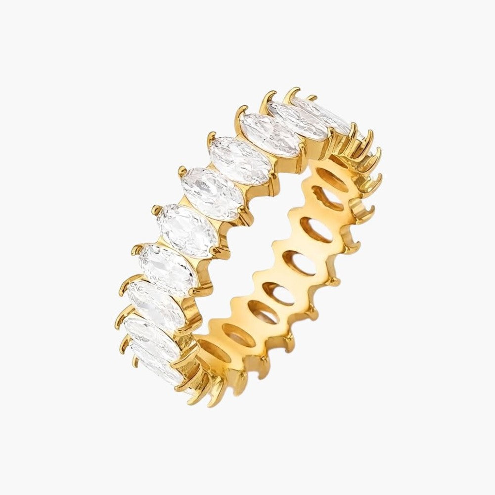Anillo Eternity Dorado con Circonitas Marquesa