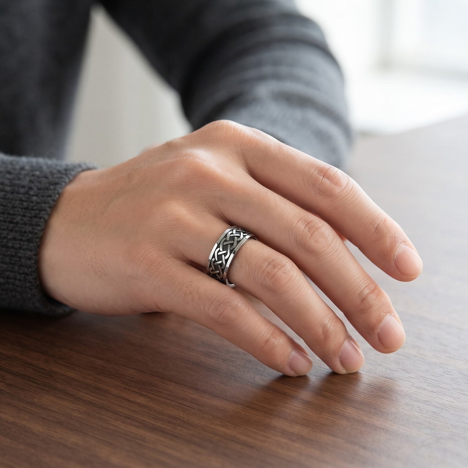 Anel Nó Celta em Aço Inoxidável