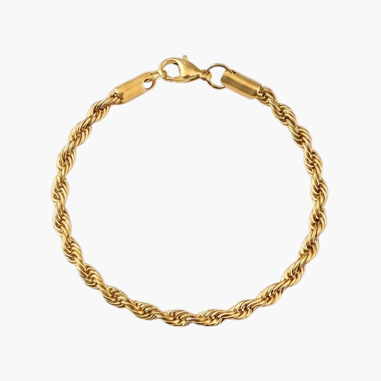 Pulseira de Corrente Trançada em Aço Inoxidável