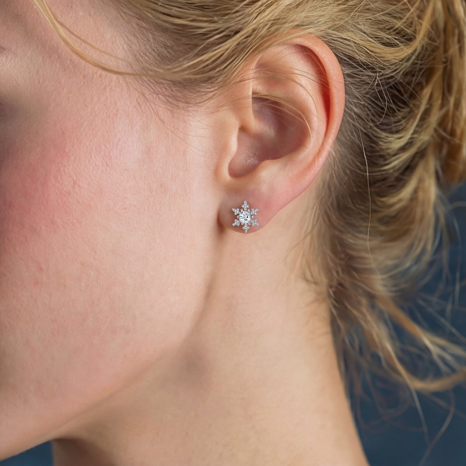 Brincos Floco de Neve Brilhante